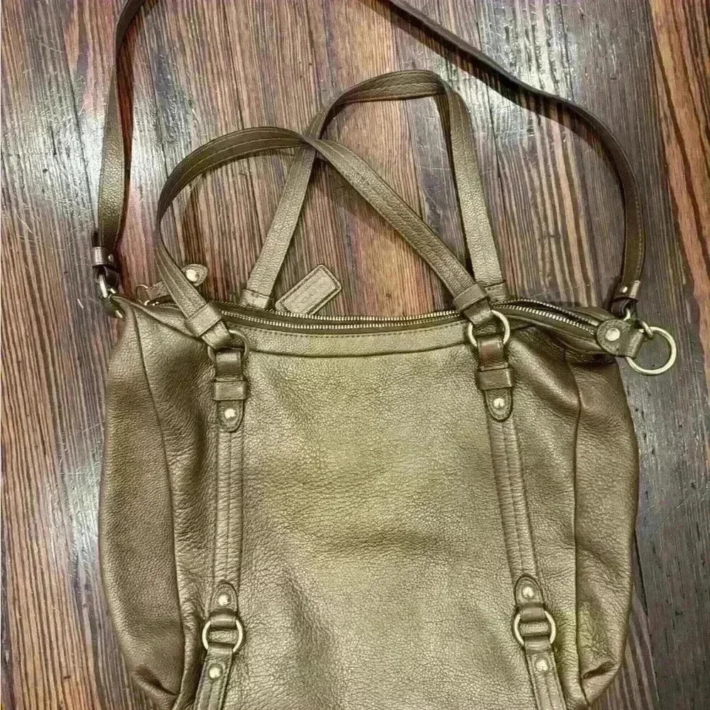 Coach Alexandra Convertible Hobo Bronze Purse - Picture 3 of 6